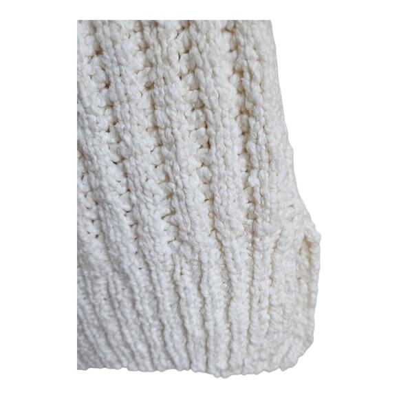 FREE PEOPLE We The Free XS Oversized Sweater Cream Cable Knit Wide Cuff 46" - Picture 6 of 10